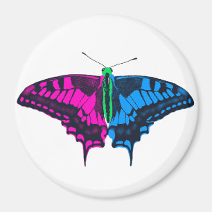 Polysexual Pride Flag Swallowtail Butterfly Magnet