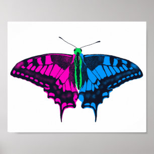 Polysexual Pride Flag Swallowtail Butterfly Poster
