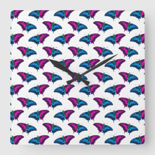 Polysexual Pride Flag Swallowtail Butterfly Square Wall Clock
