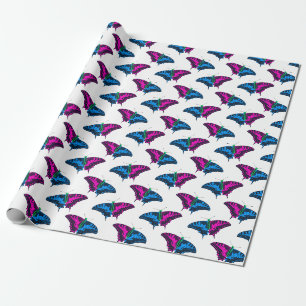 Polysexual Pride Flag Swallowtail Butterfly Wrapping Paper