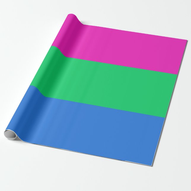 Polysexual Pride Flag Wrapping Paper (Unrolled)