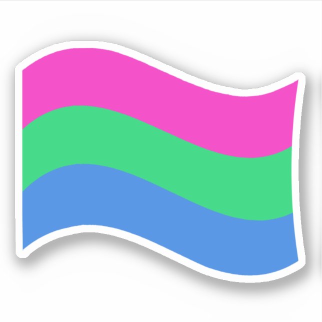 Polysexual Pride Wavy Flag (Front)