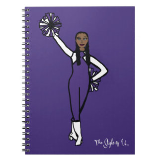 Pom Dancer Purple White Accent P Notebook