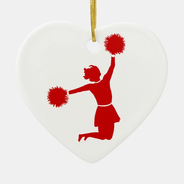 Pom-pom girl en ornement de forme de coeur de (Devant)