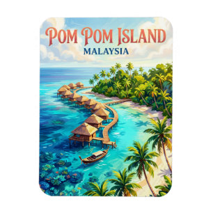 Pom Pom Island Malaysia Magnet