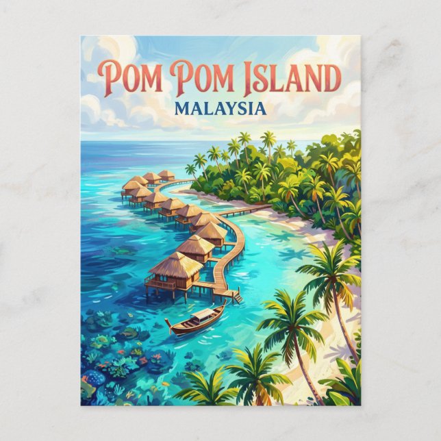 Pom Pom Island Malaysia Postcard (Front)