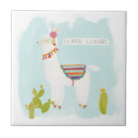 Pom Pom Llama Rama- Llater Llosers Tile<br><div class="desc">Pom Pom Llama Rama IV by June Erica Vess. Features a relaxed llama with the phrase "Llater Llosers."</div>