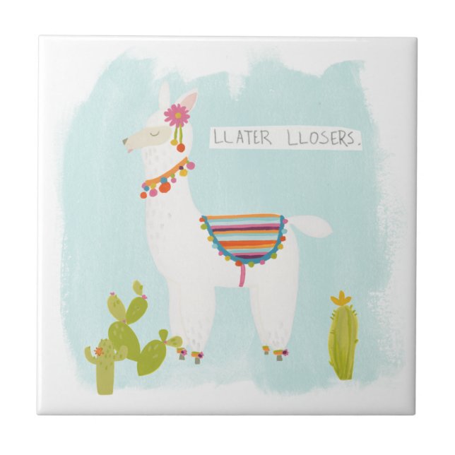 Pom Pom Llama Rama- Llater Llosers Tile (Front)