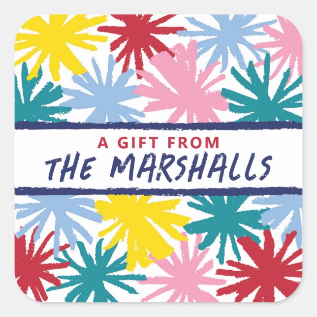 POM POM SQUARE STICKER (Front)