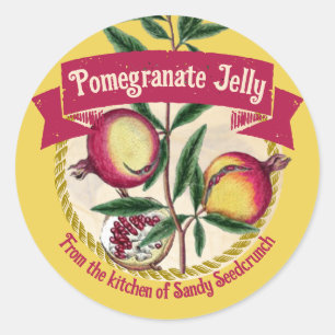 Pom pomegranate personalized fruit canning label