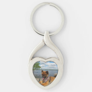pom pup on dock keychain