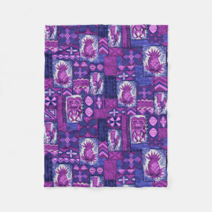 Pomaika’i Tiki Hawaiian Vintage Tapa Fleece Blanket