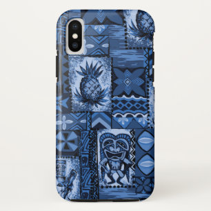 Pomaika’i Tiki Hawaiian Vintage Tapa Navy iPhone X Case