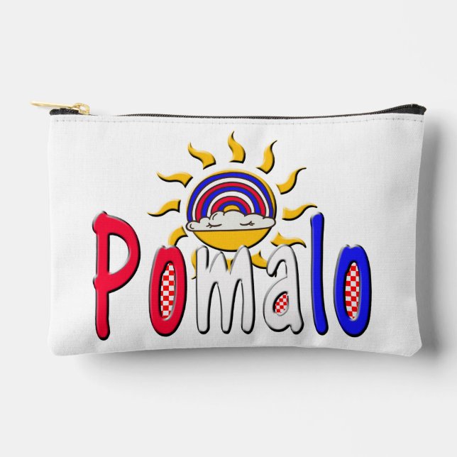 Pomalo – Croatian Relaxation with Sun & Rainbow  Accessory Pouch (Front)