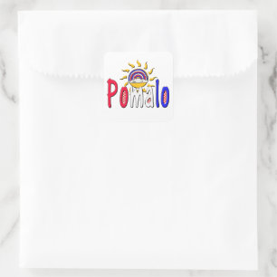 Pomalo – Croatian Relaxation with Sun & Rainbow  Square Sticker