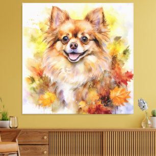 Pomchi Fall Watercolor Canvas Print
