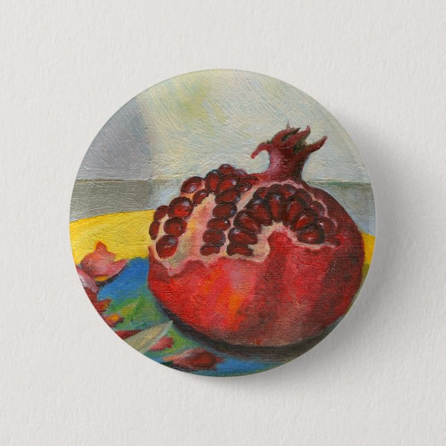 pomegranate 2 inch round button (Front)