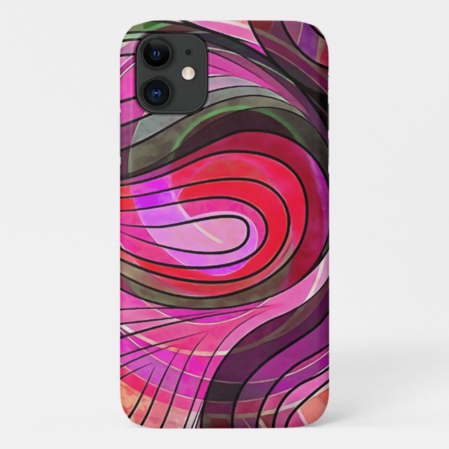 Pomegranate And Granite Doodle With Black Lines Case-Mate iPhone Case (Back)