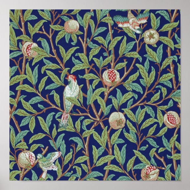 Pomegranate and Little Bird, William Morris Poster (Front)