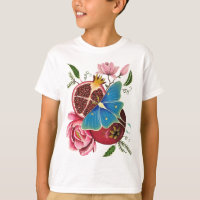 Pomegranate and Luna Moth Children's Basic T-Shirt