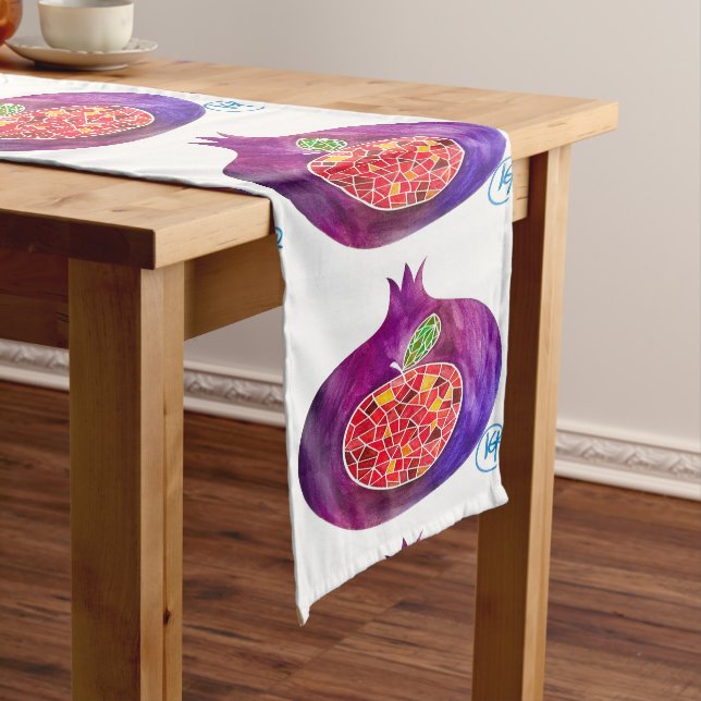 Pomegranate Apple Rosh Hashana Table Runner (In Situ)