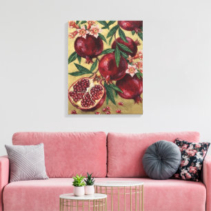 Pomegranate Botanical Oil Painting Wall Art