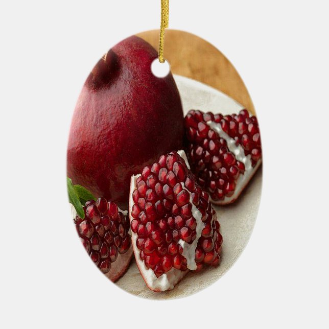 Pomegranate Ceramic Ornament (Front)