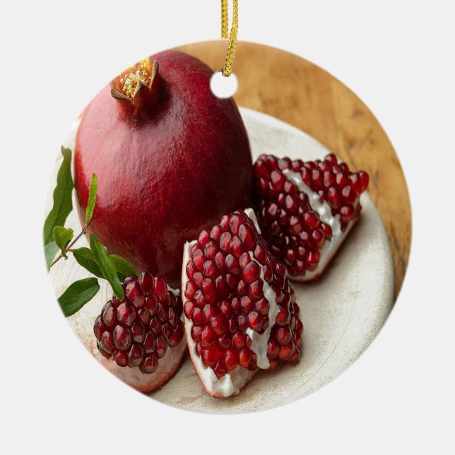 Pomegranate Ceramic Ornament (Front)