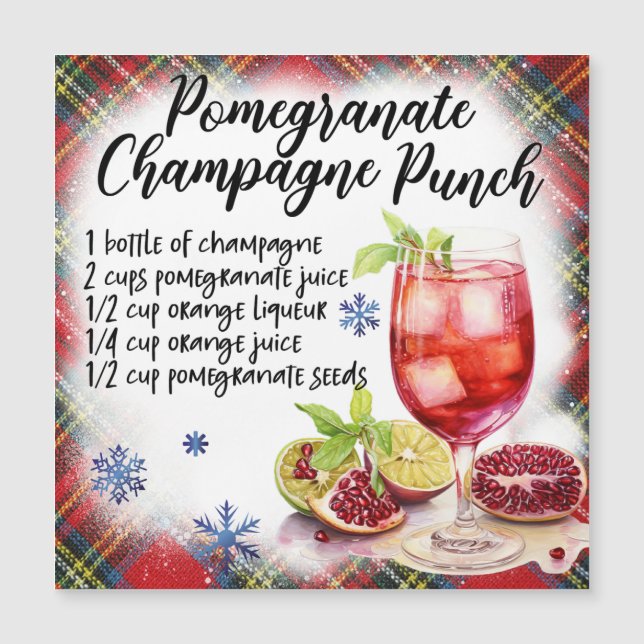 Pomegranate Champagne Punch Magnetic Card (Front)