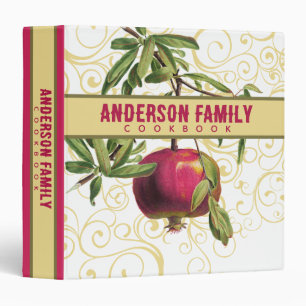 Pomegranate cooking baking personalized cookbook binder