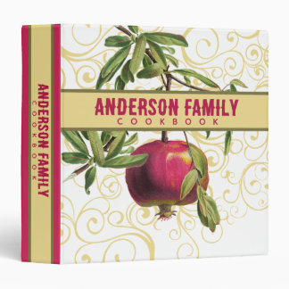 Pomegranate cooking baking personalized cookbook binder