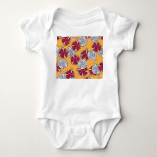 Pomegranate Drawn: Handmade Vintage Pattern Baby Bodysuit