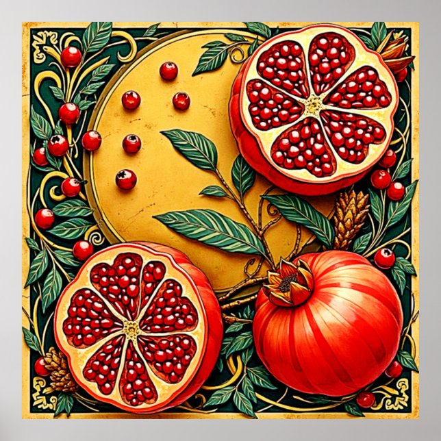 Pomegranate Elegance Art Print (Front)
