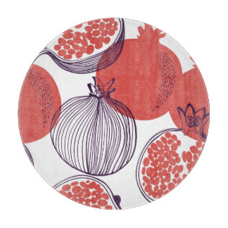 Pomegranate Fashion: Seamless Vintage Pattern Cutting Board