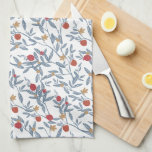 Pomegranate Florals Kitchen Towel<br><div class="desc">Red, blue and gold Rosh Hashanah inspired pomegranate tree pattern by Shelby Allison.</div>