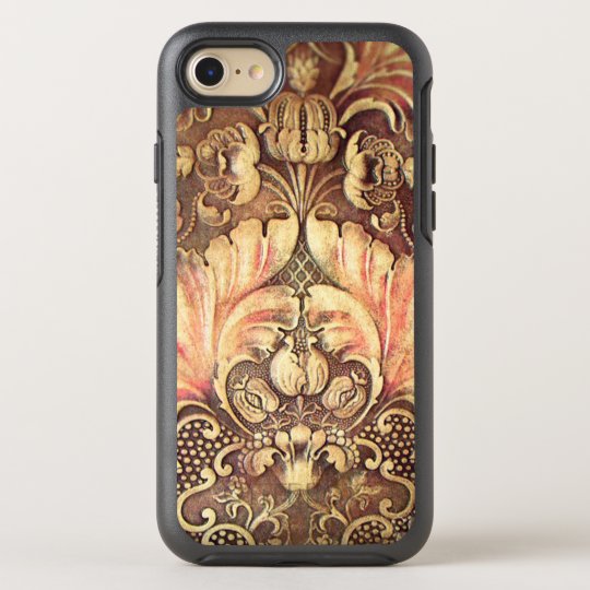 Pomegranate Flower Wood Carving Burnished Tan OtterBox Symmetry iPhone 7 Case