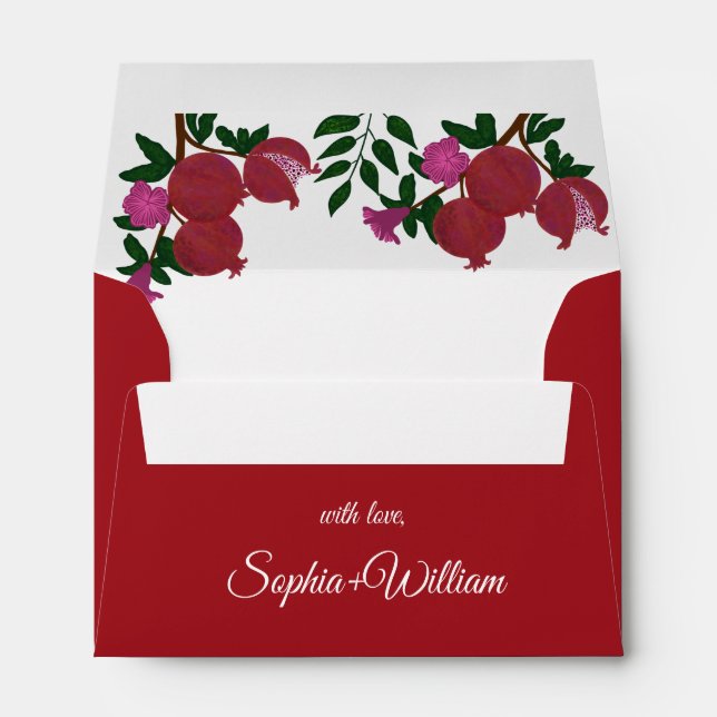 Pomegranate Fresh Fruite Birthday Thank you card Envelope (Back (Bottom))