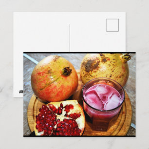 Pomegranate Fruit and Juice Postcard