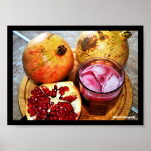 Pomegranate Fruit and Juiice Poster