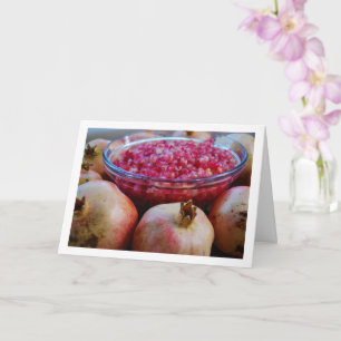 Pomegranate Fruit in Bowl Portrait Card