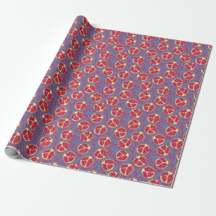 Pomegranate Fruit Seamless Pattern Design Wrapping Paper