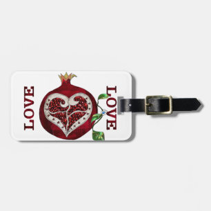 Pomegranate Heart LOVE Valentine Luggage Tag