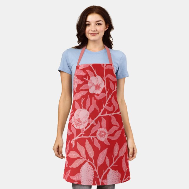 Pomegranate in red/pink. apron (Worn)