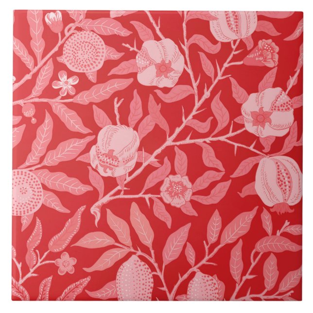 Pomegranate in red/pink. tile (Front)
