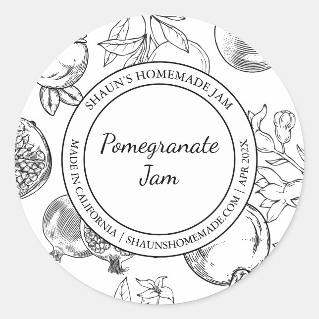 Pomegranate Jam Sketch Modern label (Front)