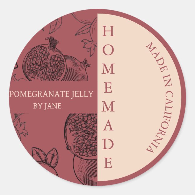 Pomegranate Jelly Modern Business Label (Front)