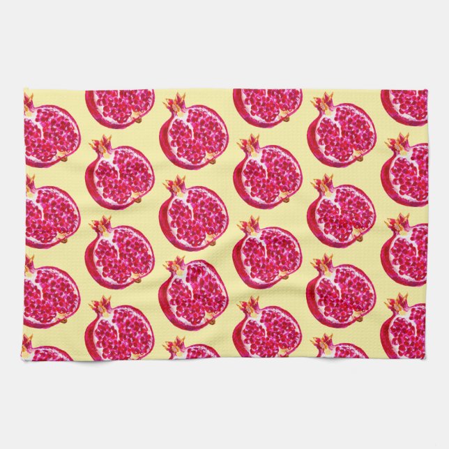 Pomegranate Kitchen Towel Yellow (Horizontal)