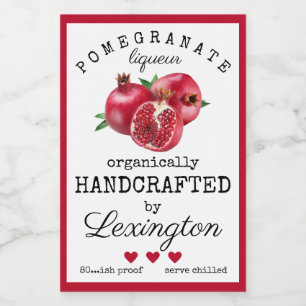 Pomegranate Liqueur Label For A Small Bottle  