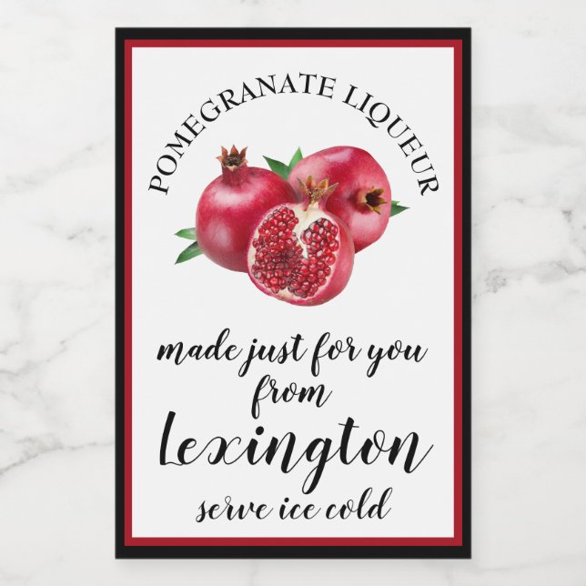 Pomegranate Liqueur Mini Bottle Label | (Single Label)