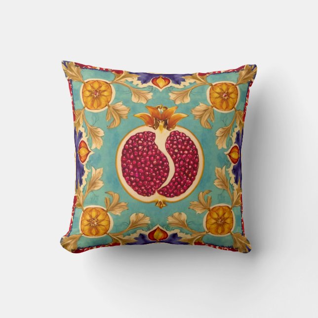 Pomegranate Love Throw Pillow (Front)